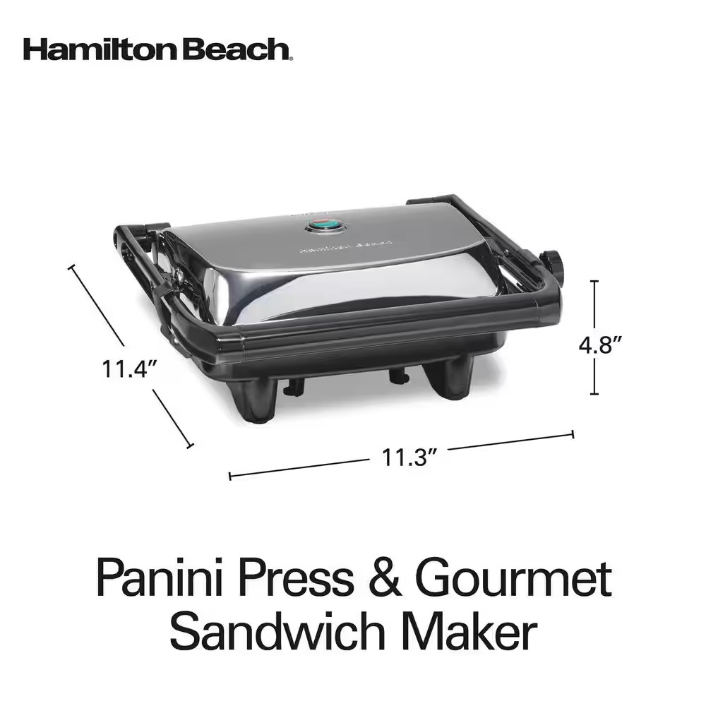 1400 W Chrome Non-Stick Panini Press