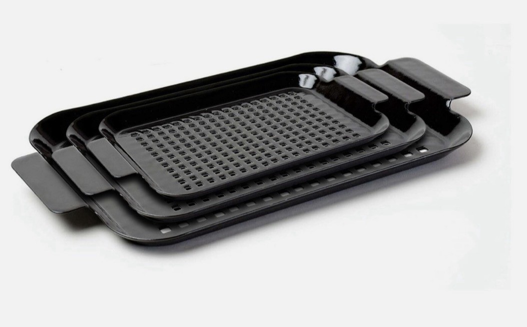 Charcoal Companion Porcelain Coated Steel Grid Nesting Bundle Set of 3