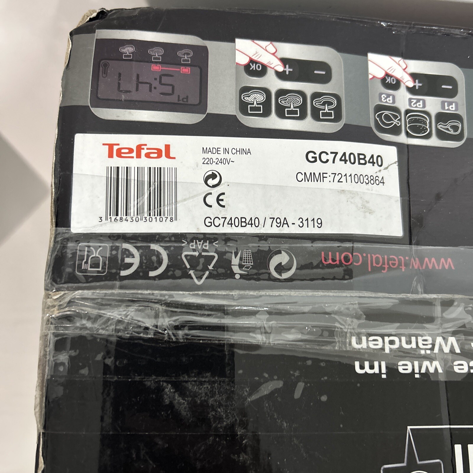 TEFAL TEFAL SELECT GRILL GC740B40 ELECTRIC HEALTH GRILL STAINLESS STEEL 220-240V