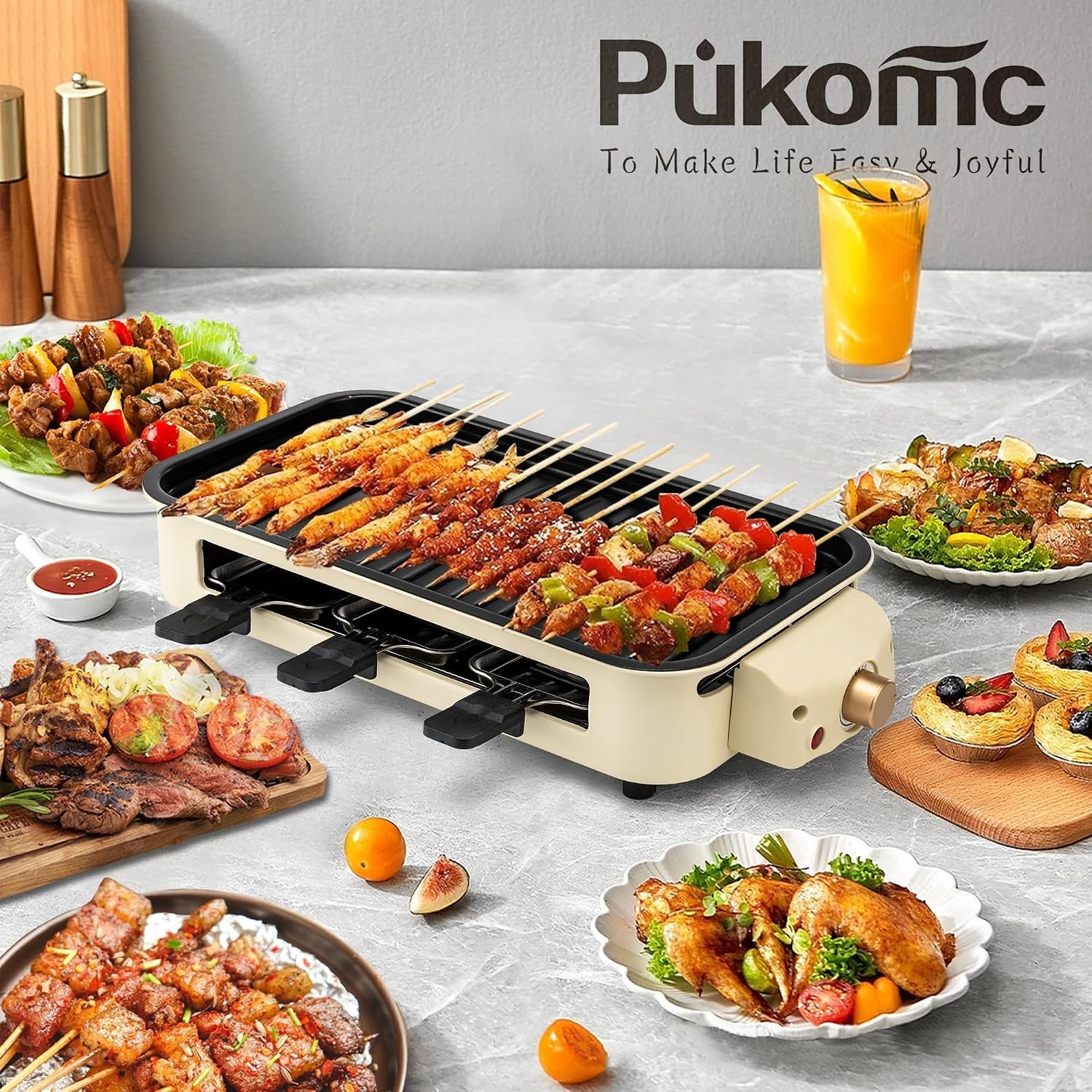 Smokeless 2 in 1 Electric Indoor Grill with Removable Non-Stick Plate, 1700W
