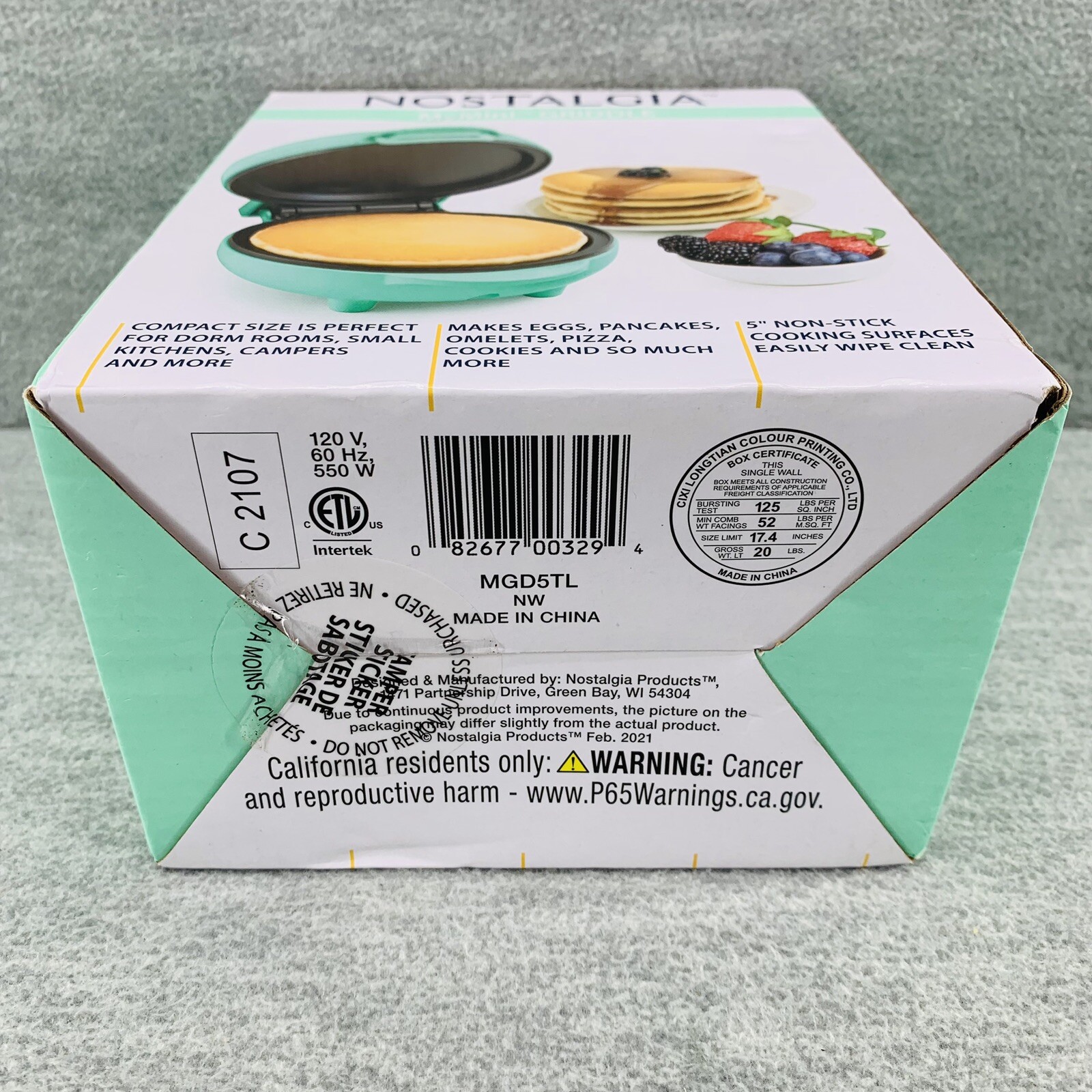 NOSTALGIA – MyMini Personal Electric Griddle Teal Dinner Pancakes BRAND NEW P