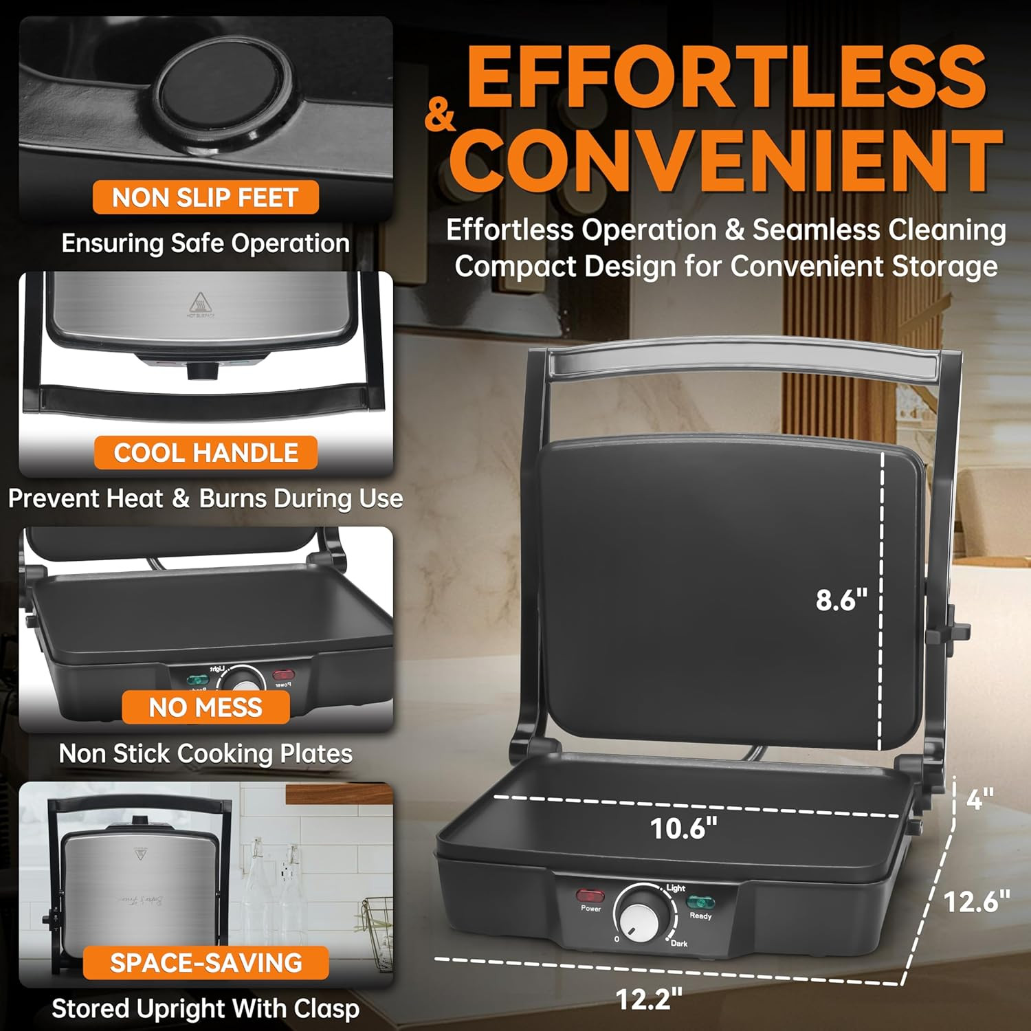 Panini Press Electric Griddle, Panini Grill Press Sandwich Maker Press, Grilled