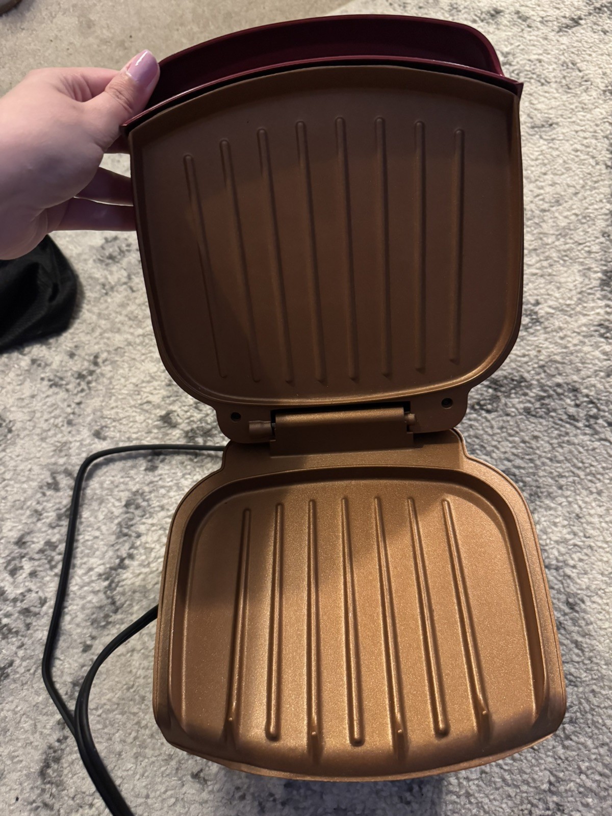 George Foreman Red Countertop Grilling Machine GR320FRC, Non-Stick, 760Watts