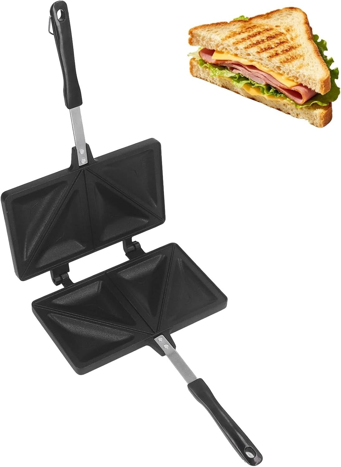 Hot Sandwich Maker Pan Sandwich Pan Aluminum Alloy Double Sided Sandwich Maker