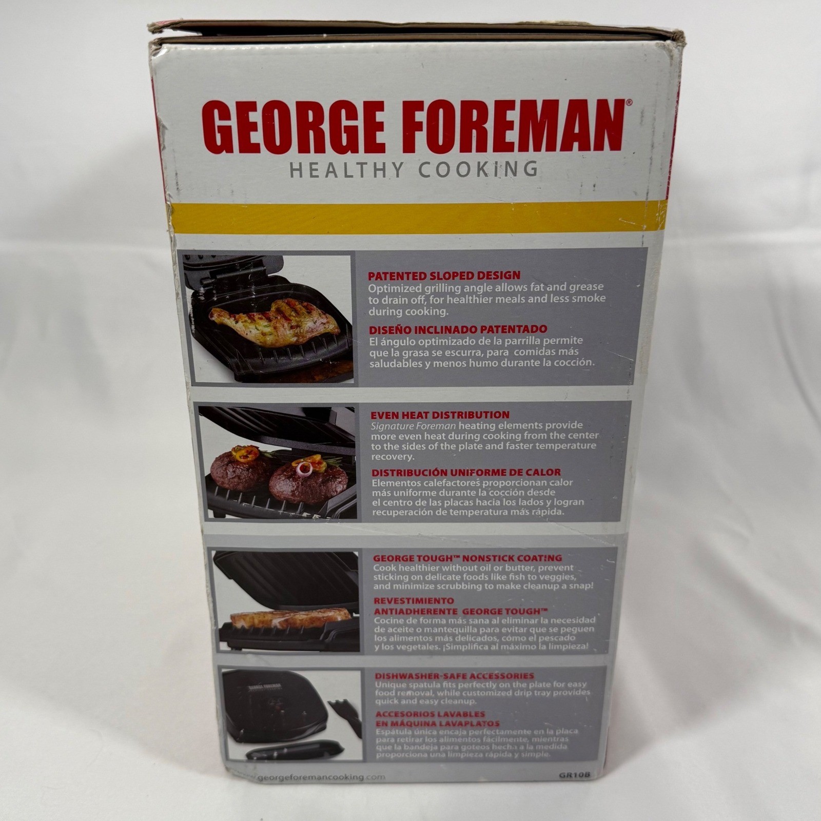 George Foreman Champ Grill GR10B Black 36 Sq In Nonstick Healthy Cooking New Box