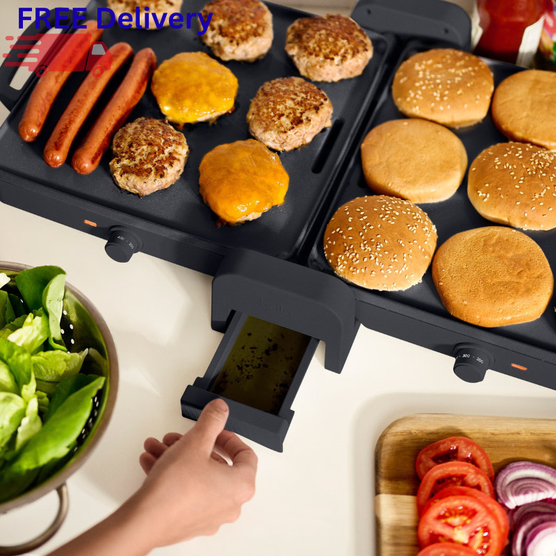 XL Fold and Store Griddle Nonstick Electric Countertop Flat Top Grill Cooking