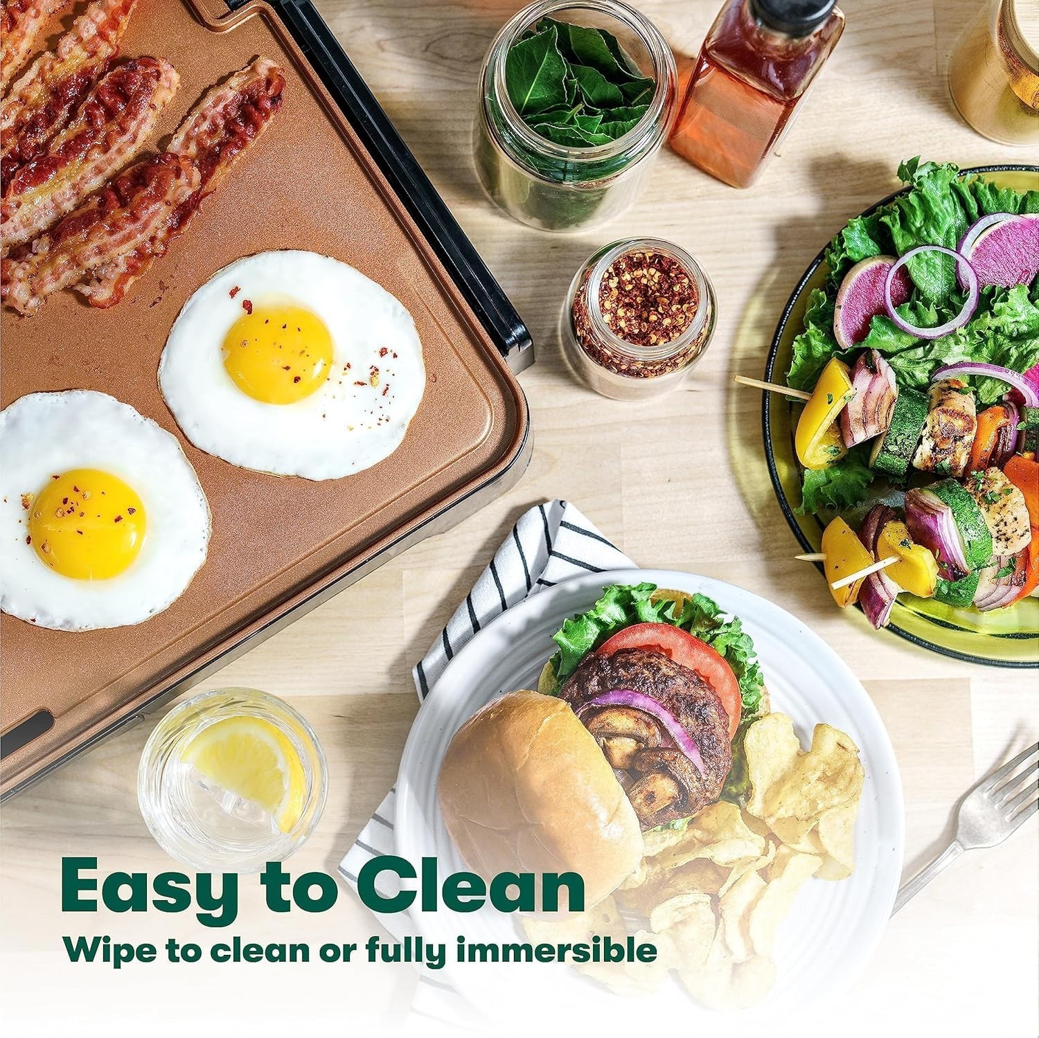 Large Electric Griddle 12×22 – Cook 15 Eggs, Non-Stick, Easy Clean, Eco-Friendly