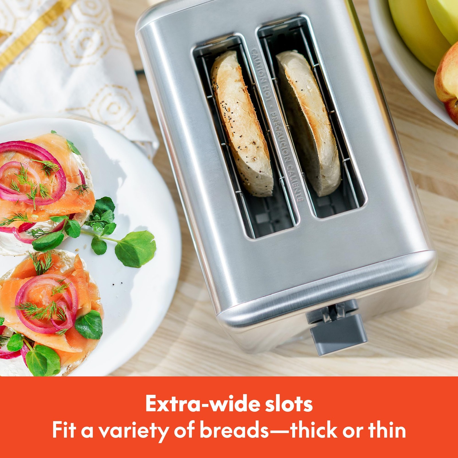 bella Stainless Steel 2 Slice Toaster with Extra 2 Slice,