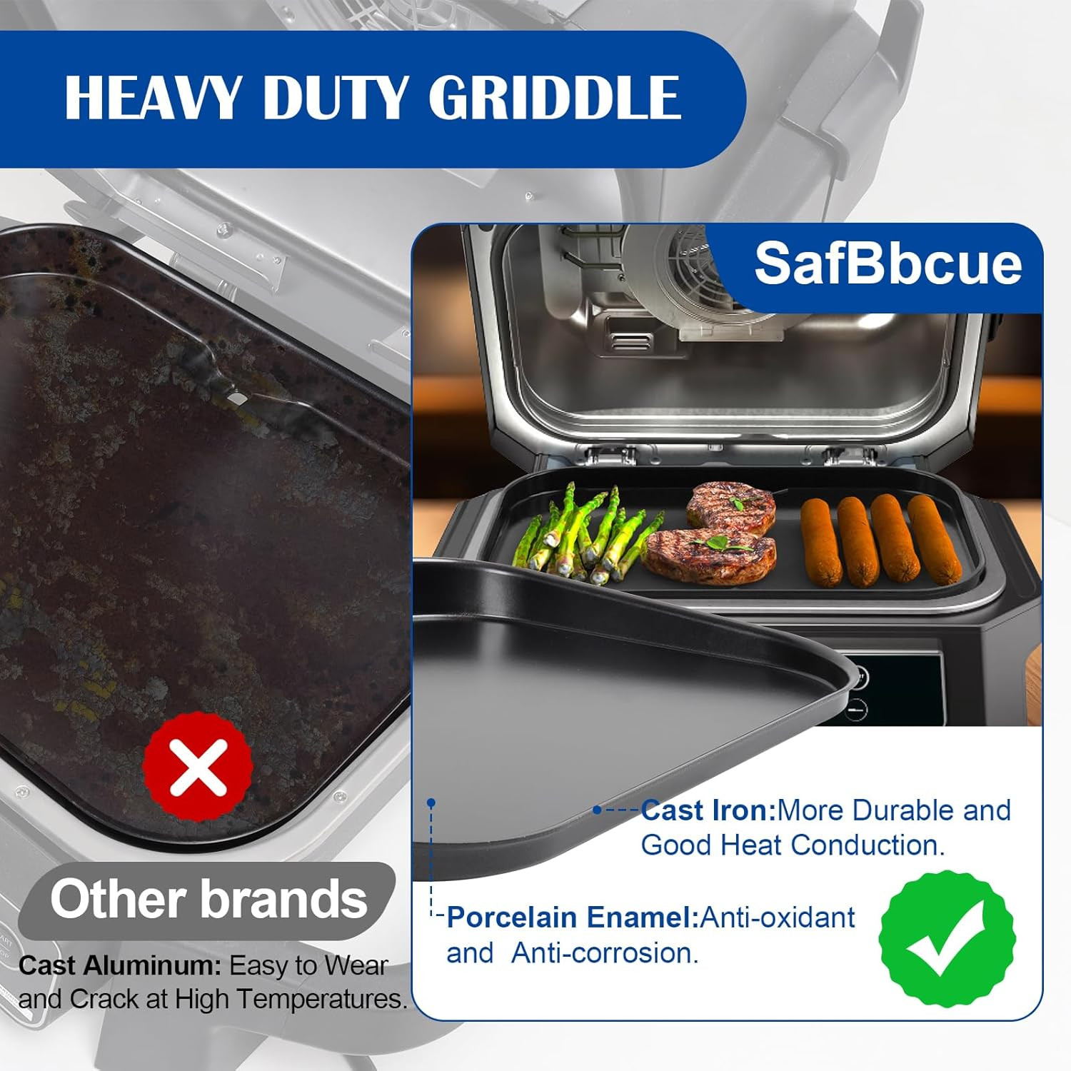 Griddle Plate & Smoke Rack for Ninja Woodfire Pro Connect XL Grill Accessories