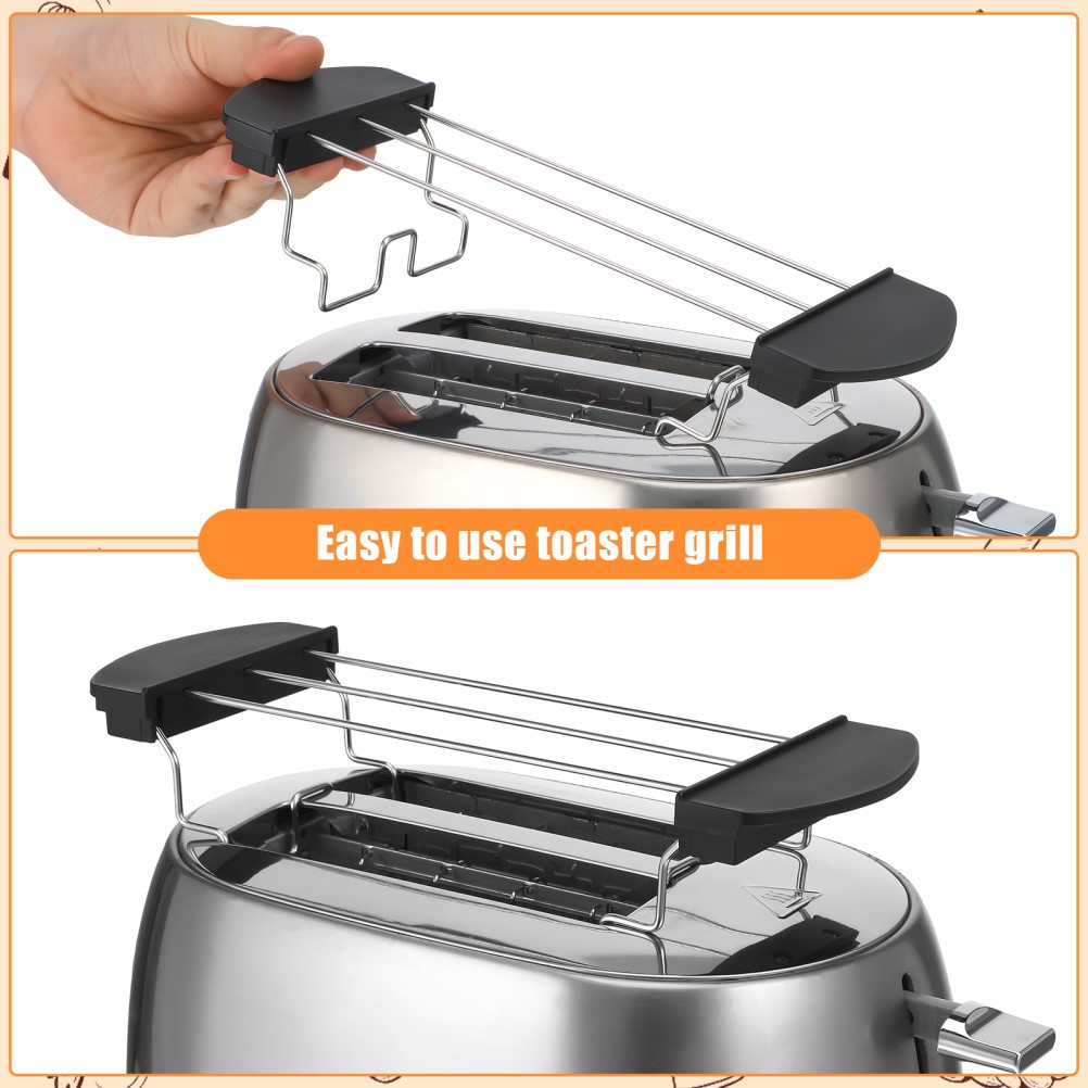 1Pc Toaster Accessory Stainless Steel Toast Rack Kitchen Supply Black
