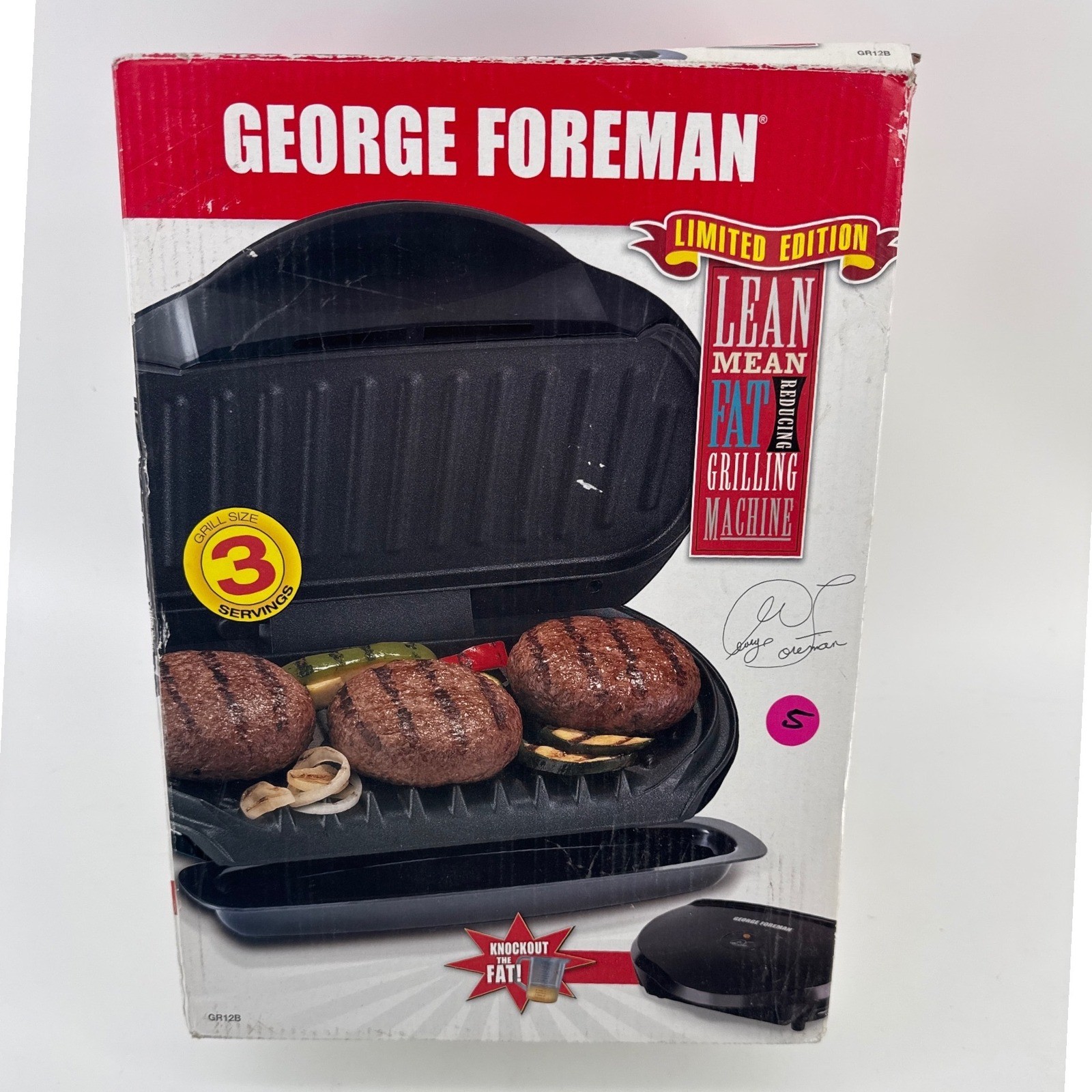 George Foreman Grill 3 Servings Limited Edition Black GR12B New Open Box