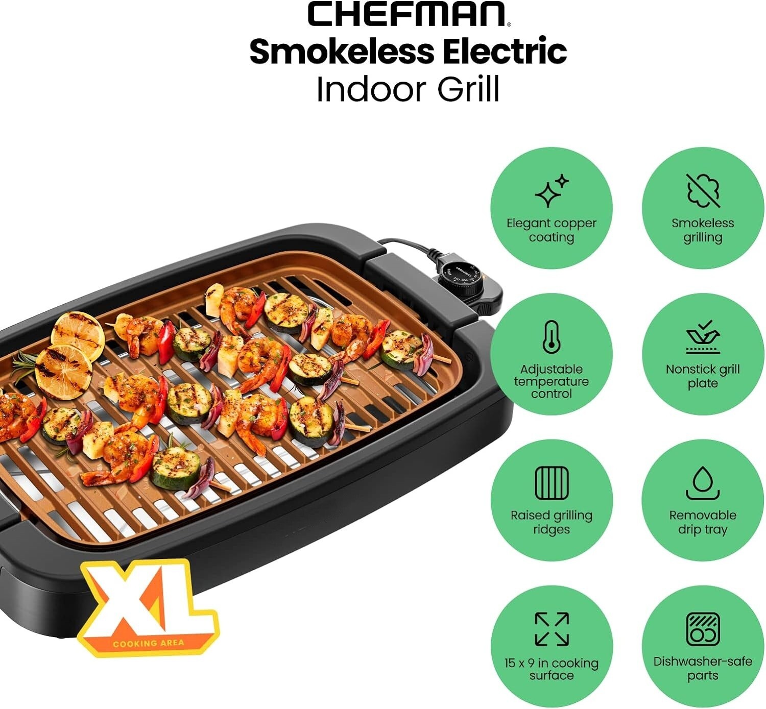 Parrilla Interior Sin Humo, Cocina Antiadherente Con Parrilla Eléctrica De 1500W