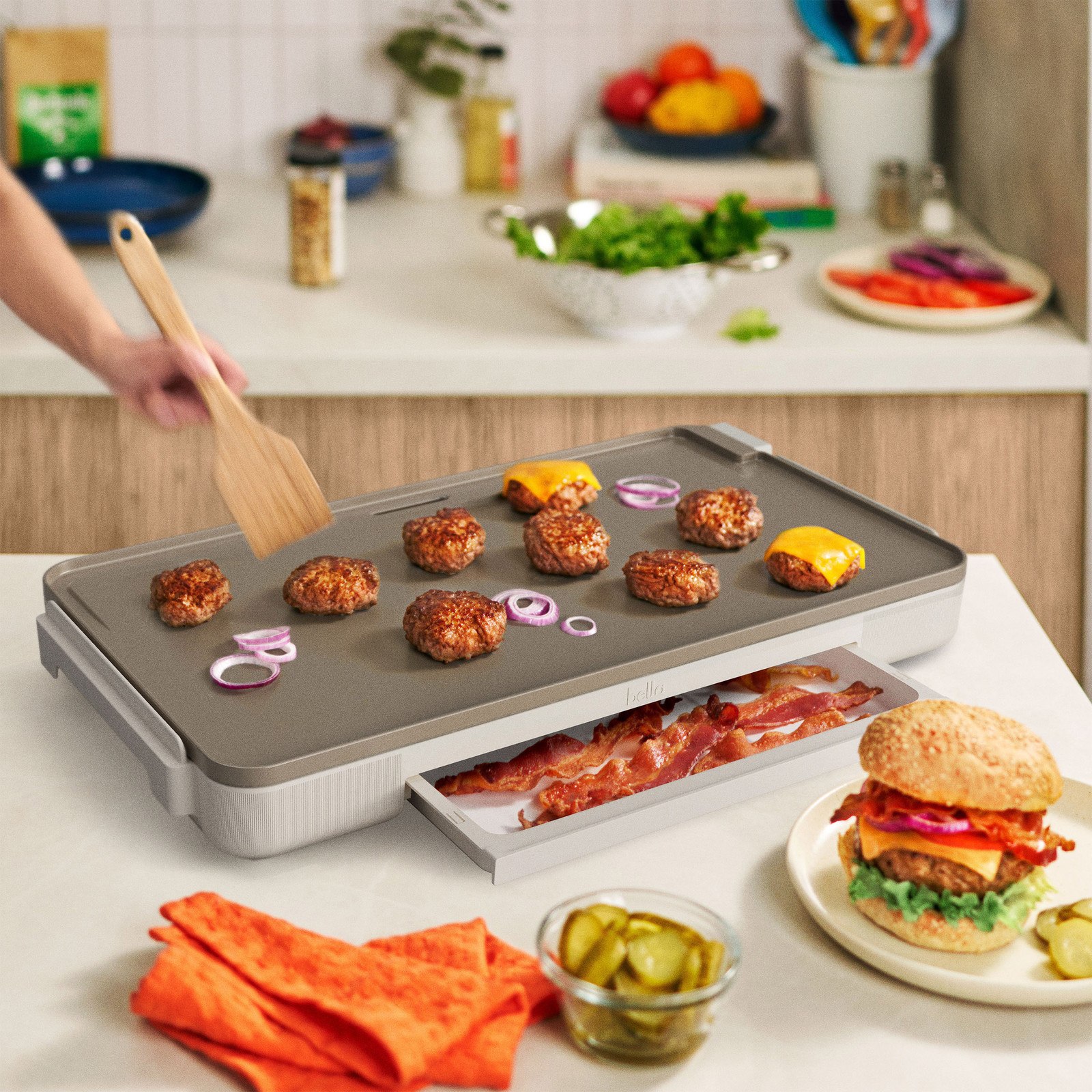 ELECTRIC GRIDDLE GRILL FLAT TABLE TOP PANCAKE 22 INCH LARGE PORTABLE INDOOR NEW
