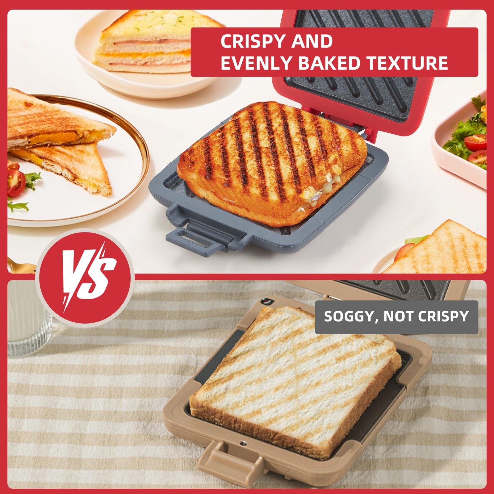 Microwave Sandwich Maker, Snack Maker & Panini Press, Removable Non-Stick Pla…