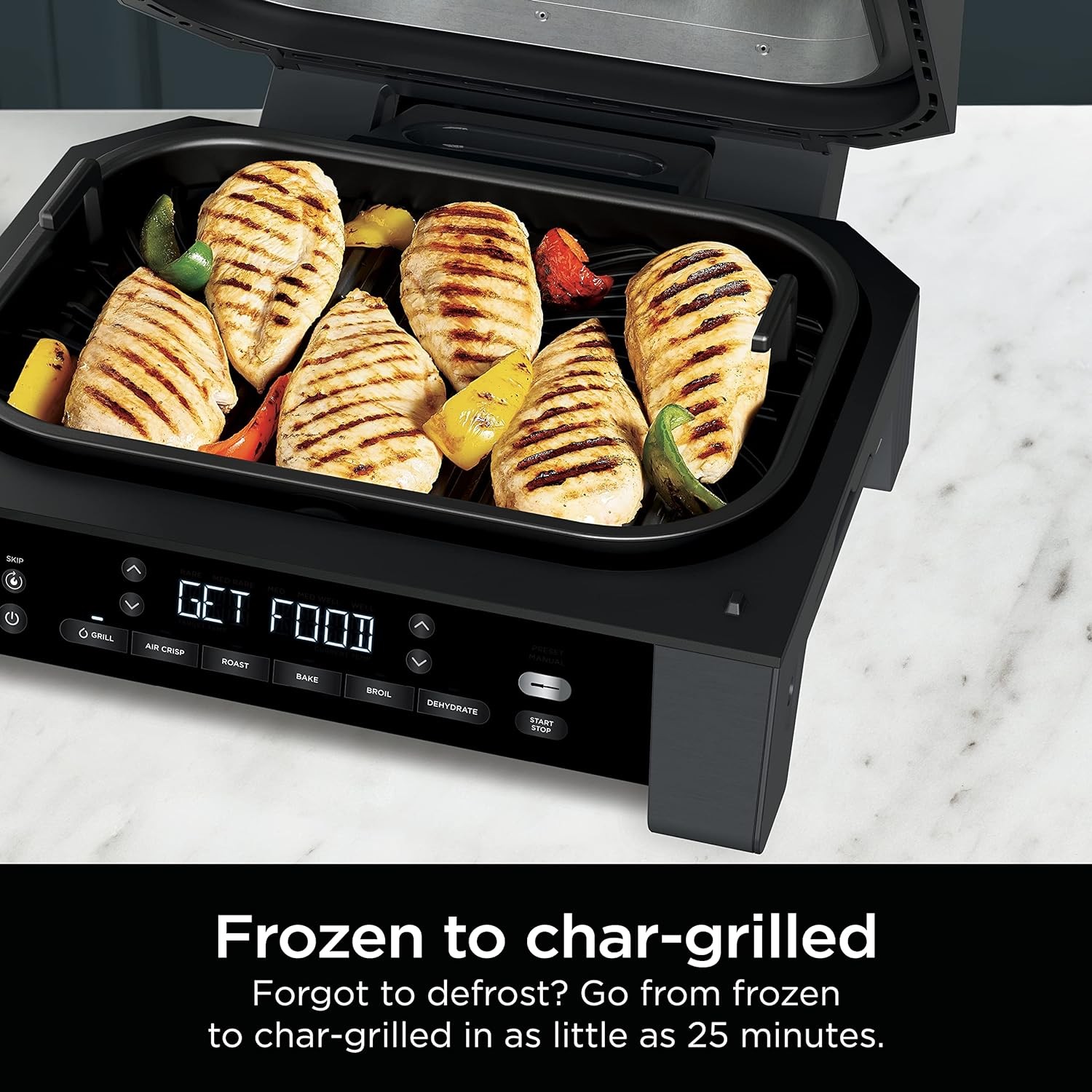 Ninja DG551 Foodi Smart XL 1760W 6-in-1 Indoor Grill Machine – Black/Silver