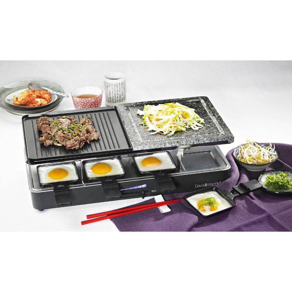 Davis & Waddell Electric Raclette Party Grill | 8 Person Black