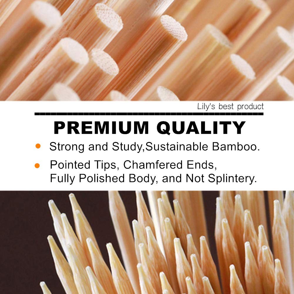 HOPELF 8″ Natural Bamboo Skewers for 8 inch,