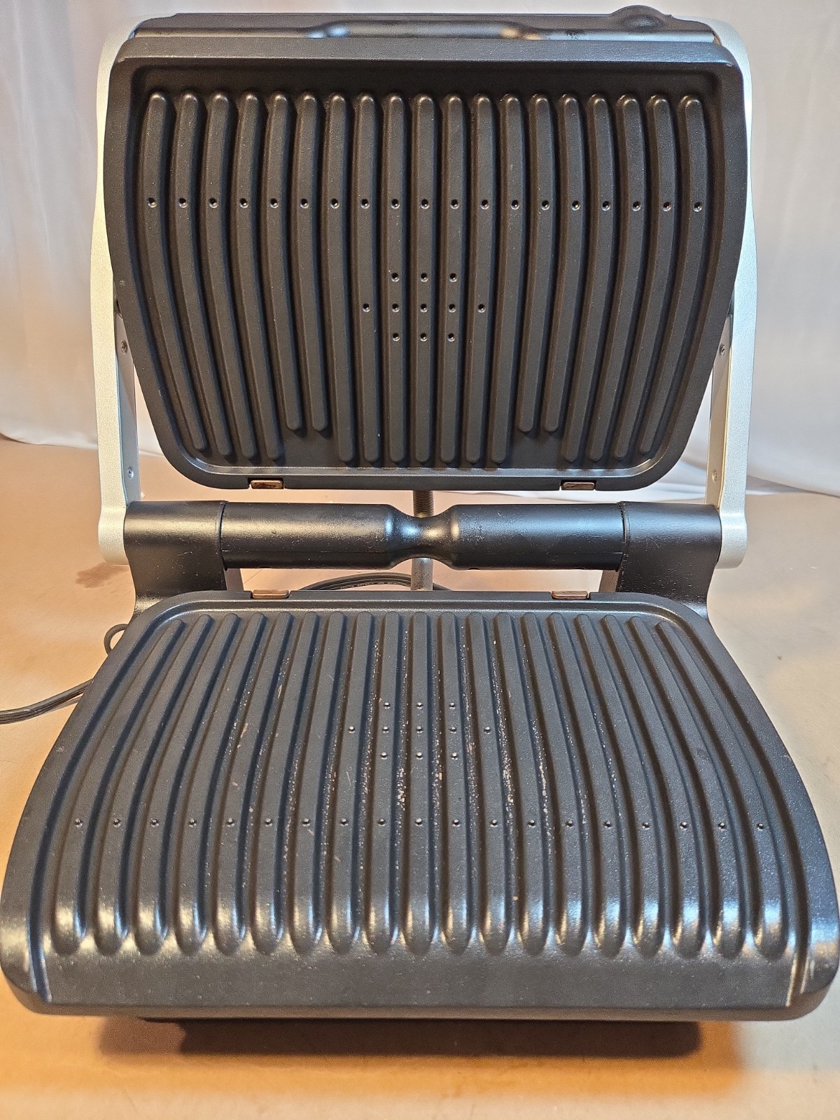 T-Fal OptiGrill Stainless Steel Non-Stick Indoor Electric Grill 8356s1 TESTED