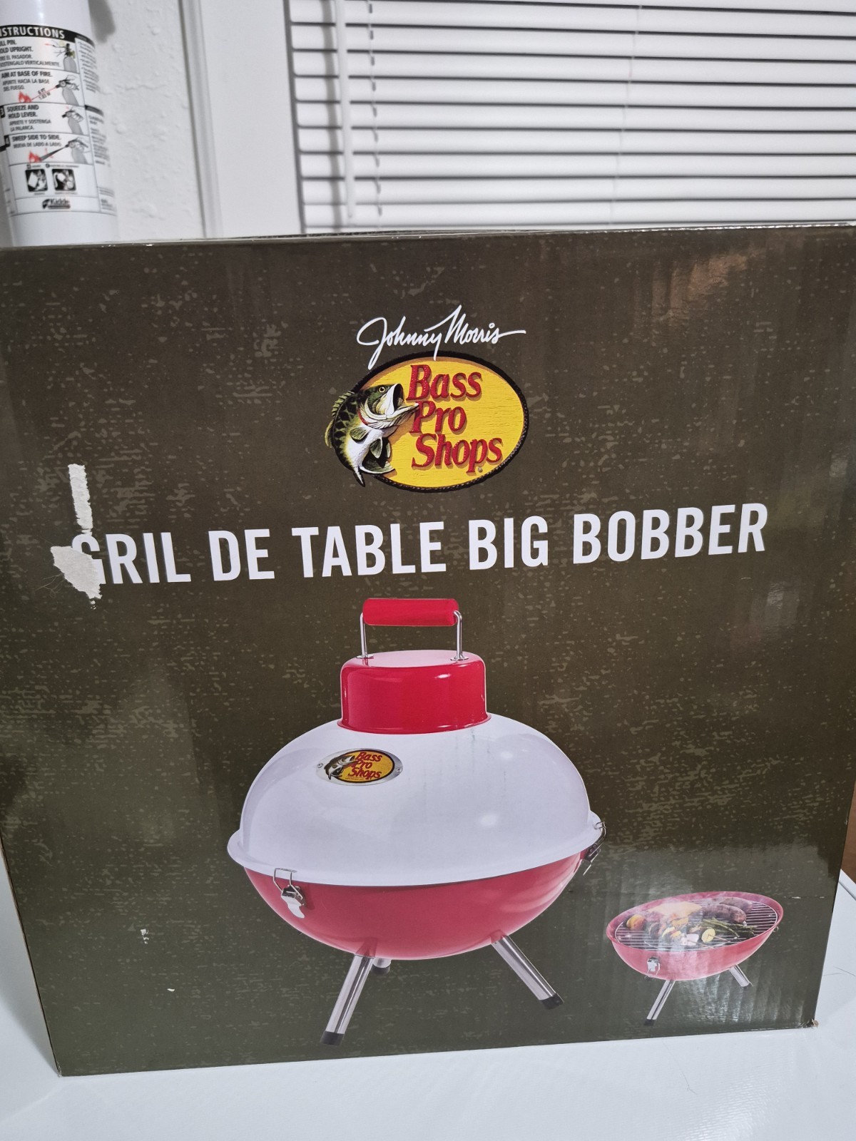 Bass Pro Shops Table Top Bobber Charcoal Kettle Grill 14.6 in Red/White