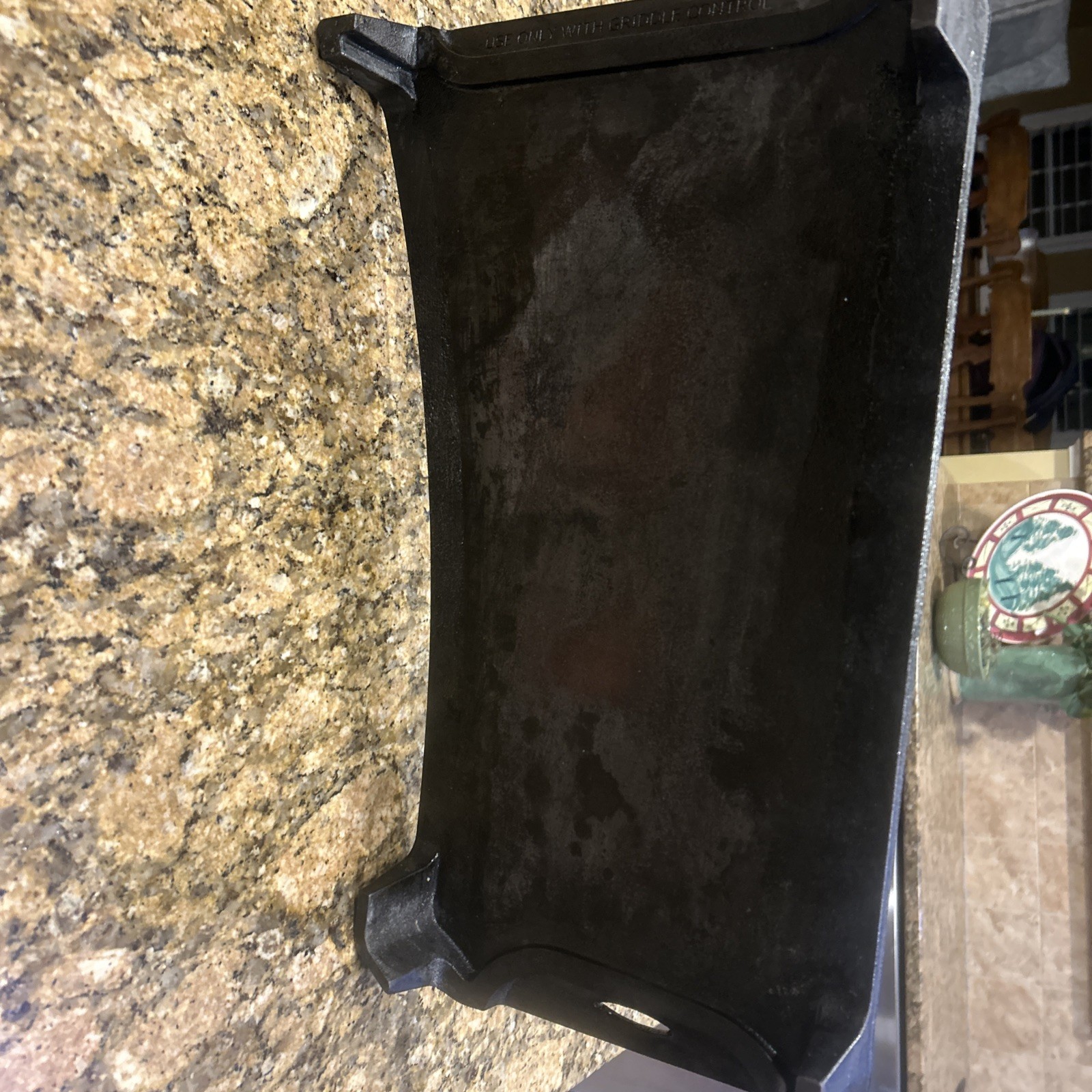 Lodge Griddle Cast Iron Heavy Duty Black Griddle For GE/Café Stove USED TWICE!