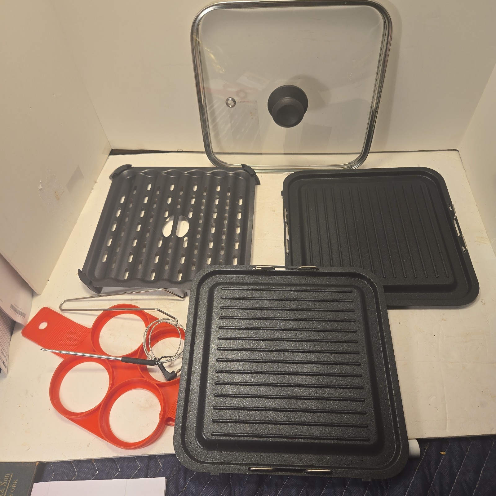 Food Genie GourMax Pro Indoor Grill,Griddle,Air Fryer,Stovetop,Grill Press