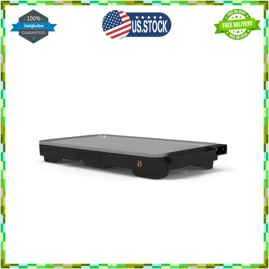 Beautiful Drew Barrymore XL Electric Griddle 12 x 22 Nonstick Black Sesame