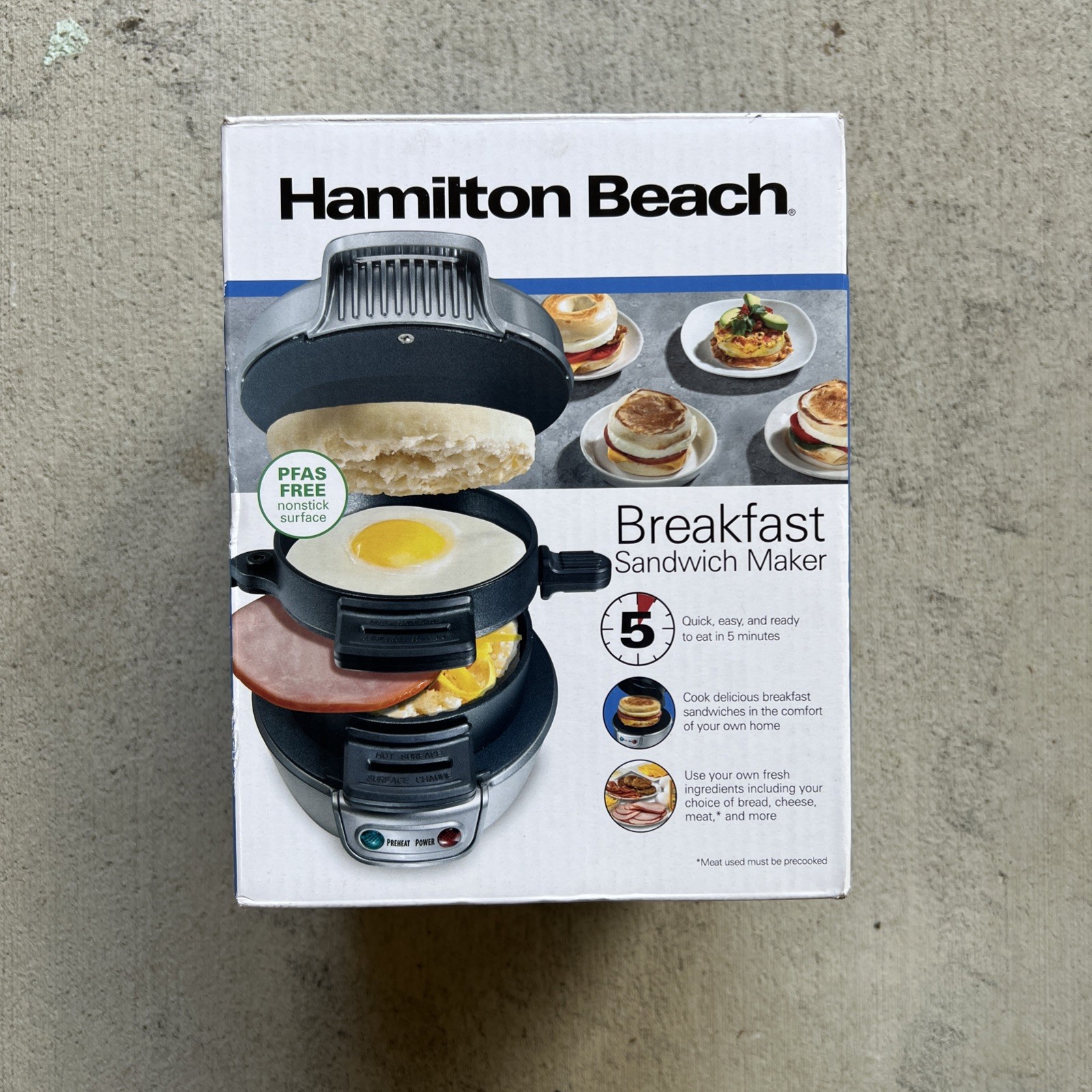 Hamilton Beach 25478R Breakfast Sandwich Maker Unopened New In Box