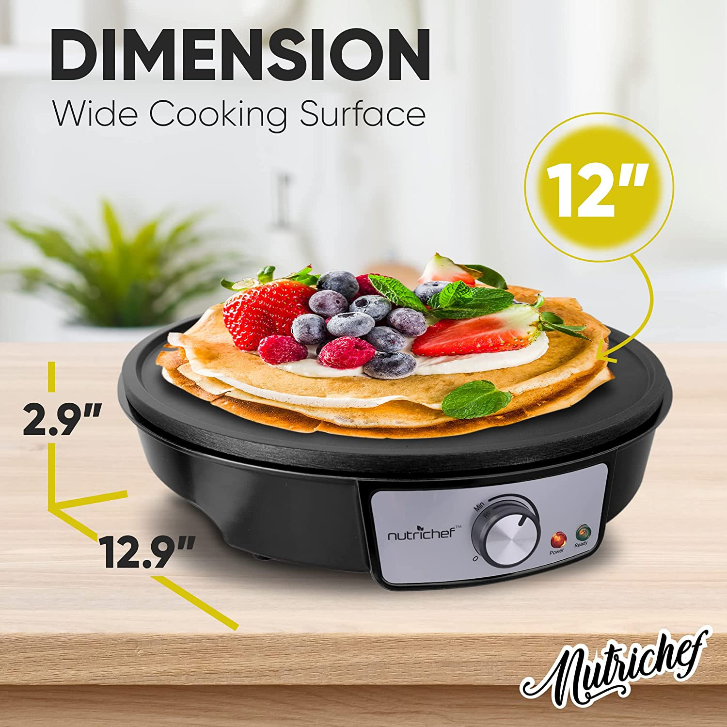 Crepera eléctrica y plancha de cocina antiadherente