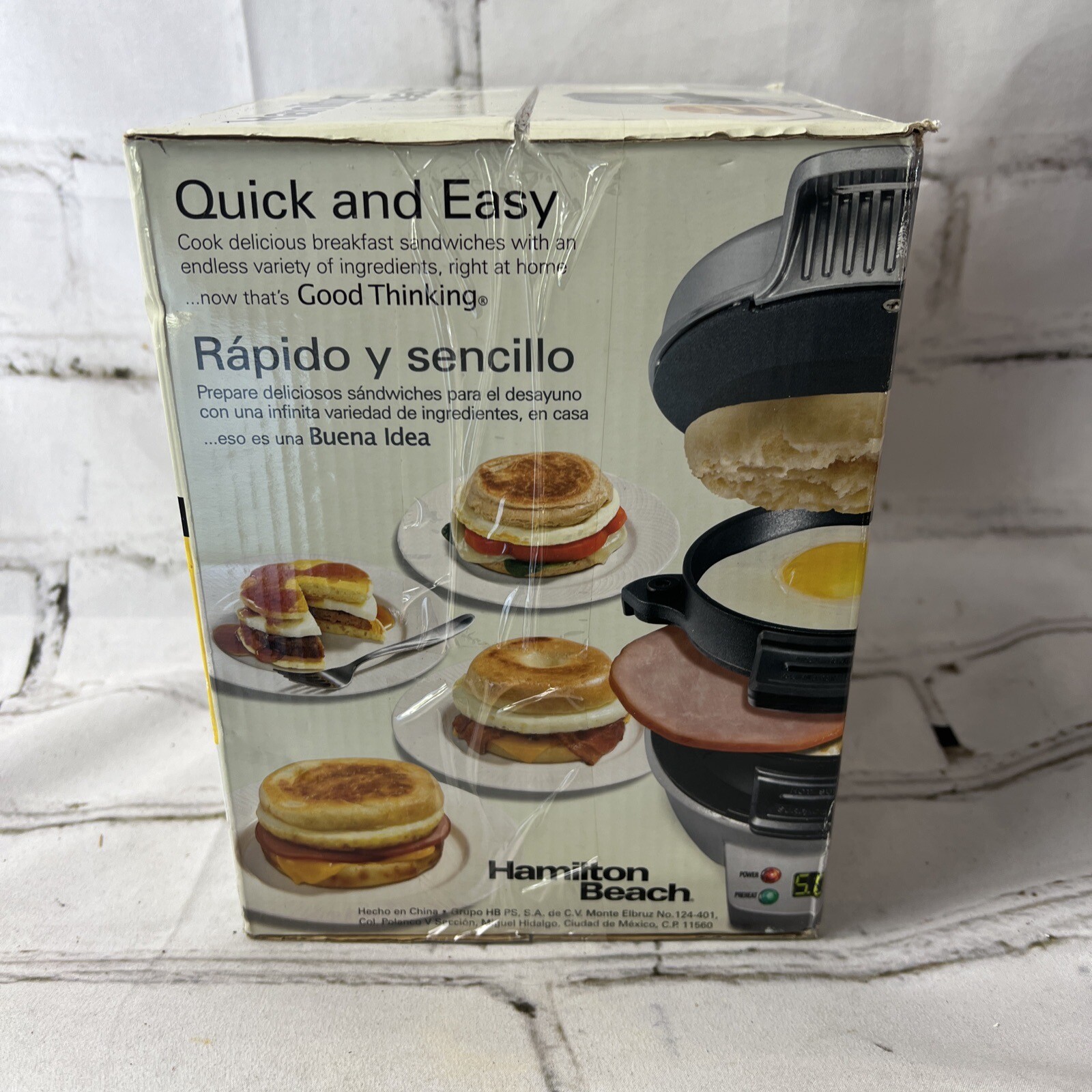 Hamilton Beach Breakfast Sandwich Maker w/Timer 25478 Silver NEW