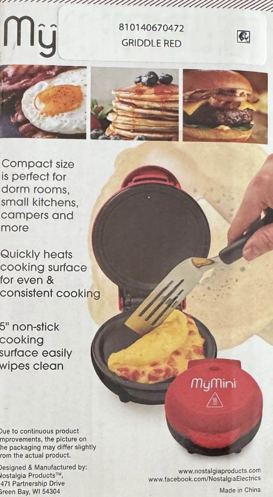 New Nostalgia My Mini 5″ Griddle Eggs Burgers Pancakes Cookies Nonstick Lot x 3
