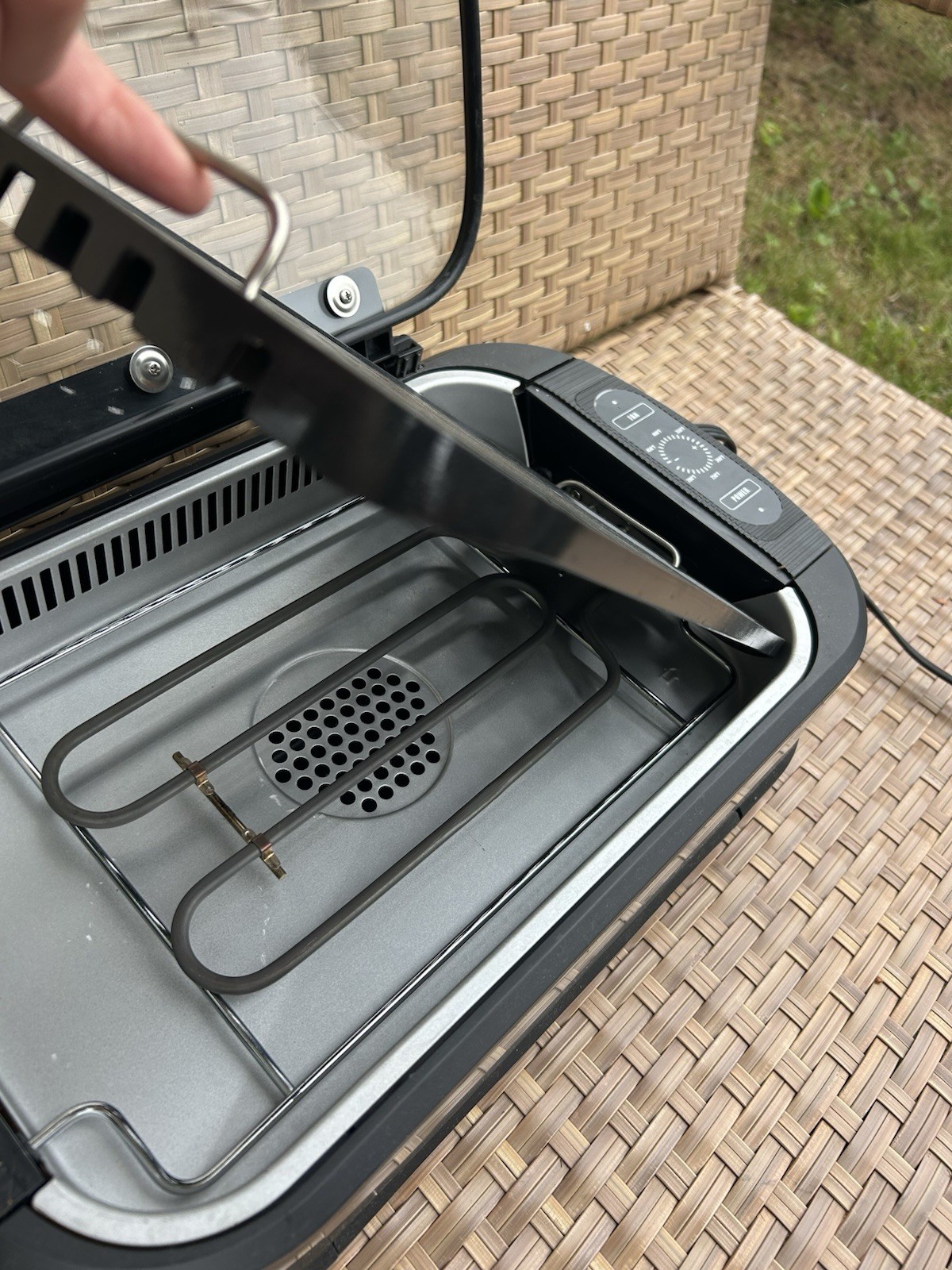 PowerXL Smokeless Indoor Electric Grill 1500W Non-Stick Glass Lid Black/Silver