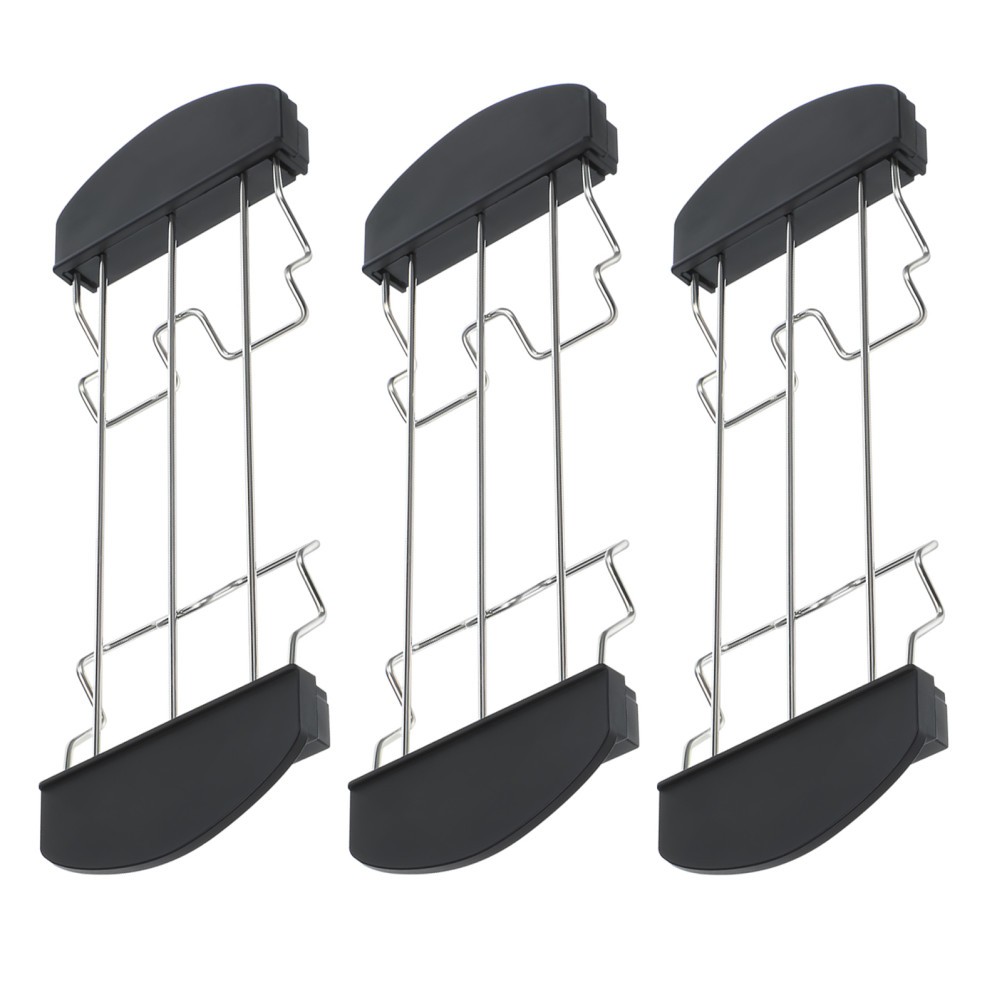 3Pcs Black Stainless Steel Toast Stand Cooling Grid for Home Kitchen Use