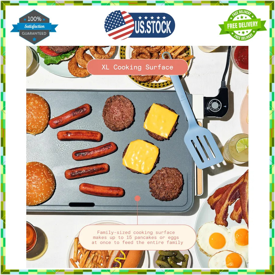 Beautiful XL Electric Griddle 12 x 22 Nonstick White Icing by Drew Barrymore