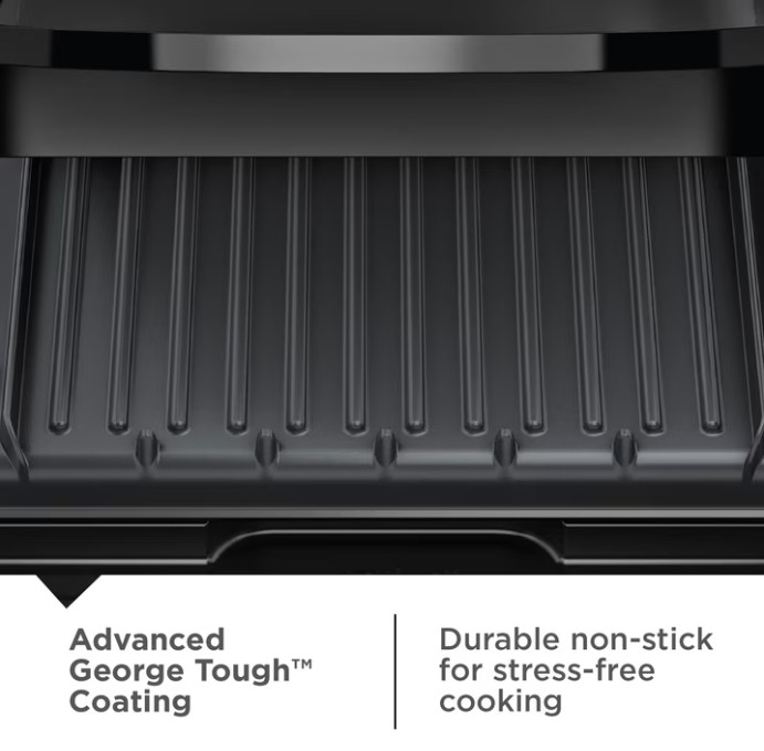 George Foreman 4-Serving Electric Grill & Panini Press, Easy-Clean Nonstick Plat