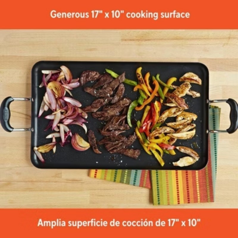 IMUSA 17″x10″Ceramic Double Burner Griddle Black: Stovetop Griddle, Aluminum