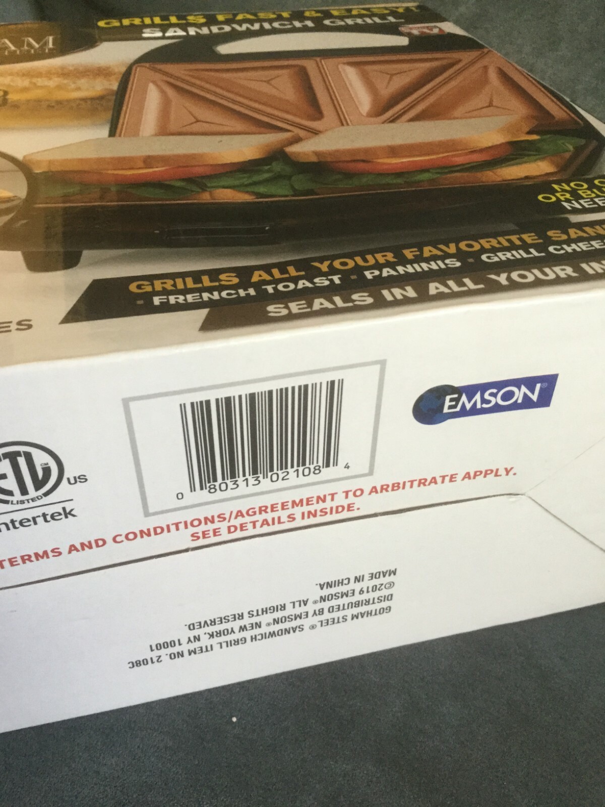 GOTHAM STEEL NON-STICK TITANIUM COPPER CERAMIC SANDWICH GRILL – NEW IN BOX