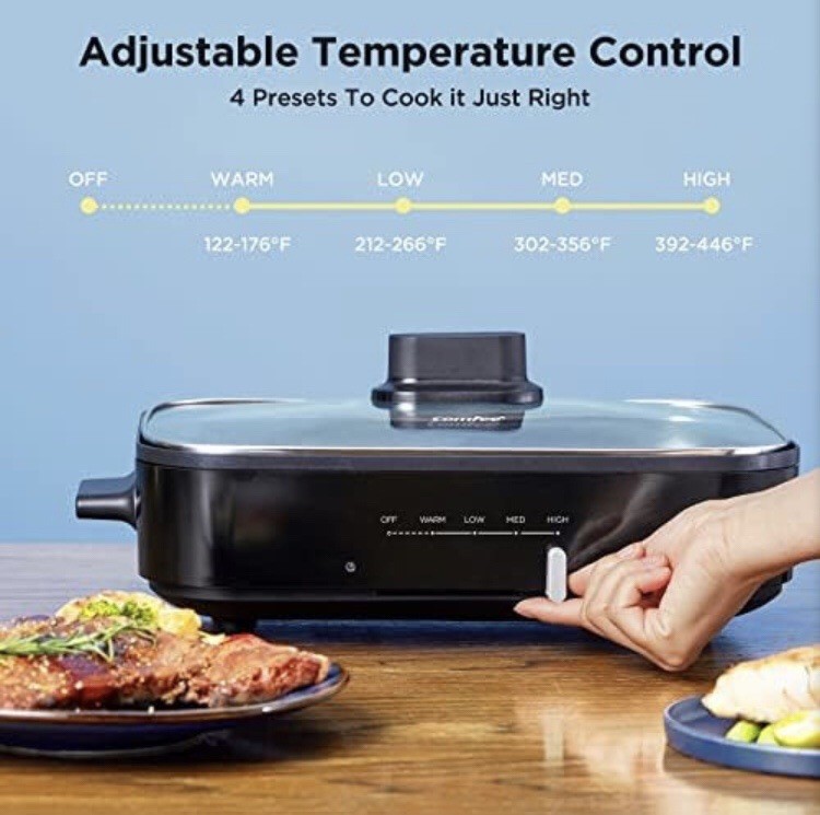 Comfee 1300W Electric Non Stick Griddle