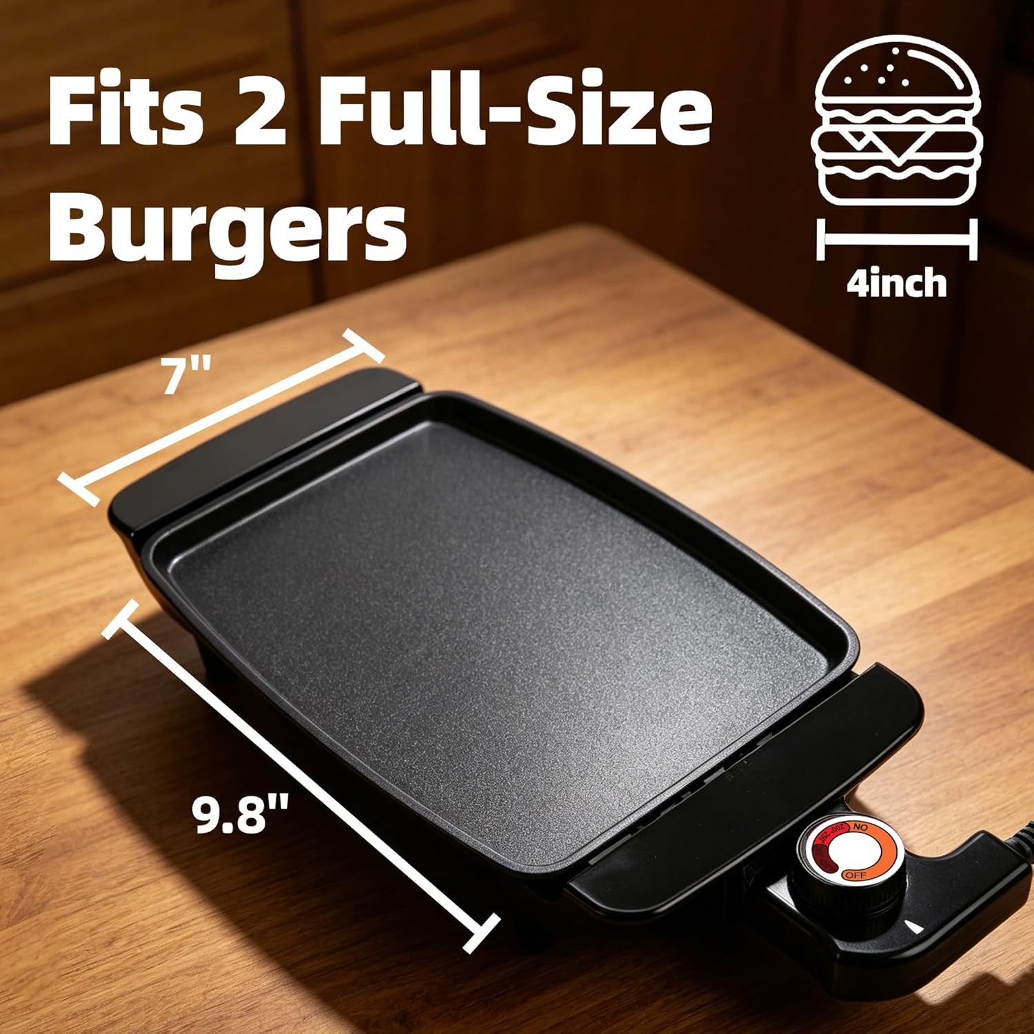 Small Electric Griddle 10 Inch Mini Ceramic Non-Stick Electric Skillet with