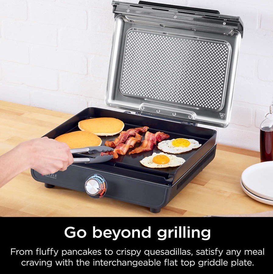 Ninja GR101 Sizzle Smokeless Indoor Grill & Griddle, 14” Interchangeable Plates