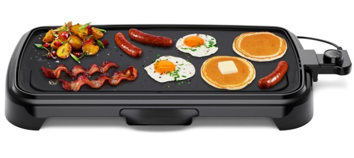 Plancha Eléctrica XL Antiadherente 10×20″ Control Temperatura Parrilla Cocina