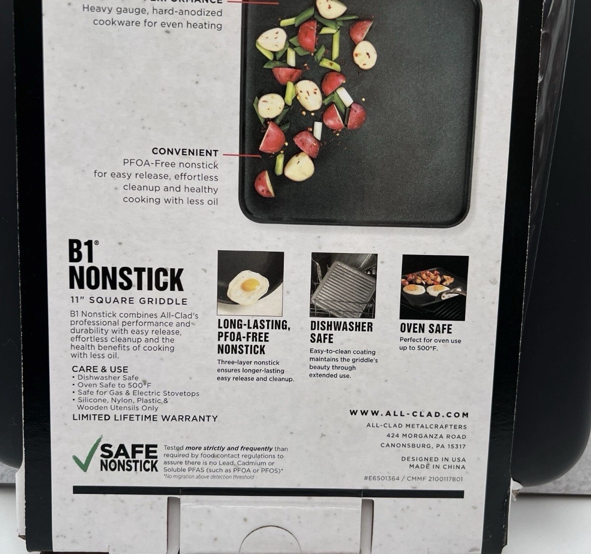 New ALL-CLAD 11″ Hard Anodized B1 Nonstick Square Griddle Professional Quality