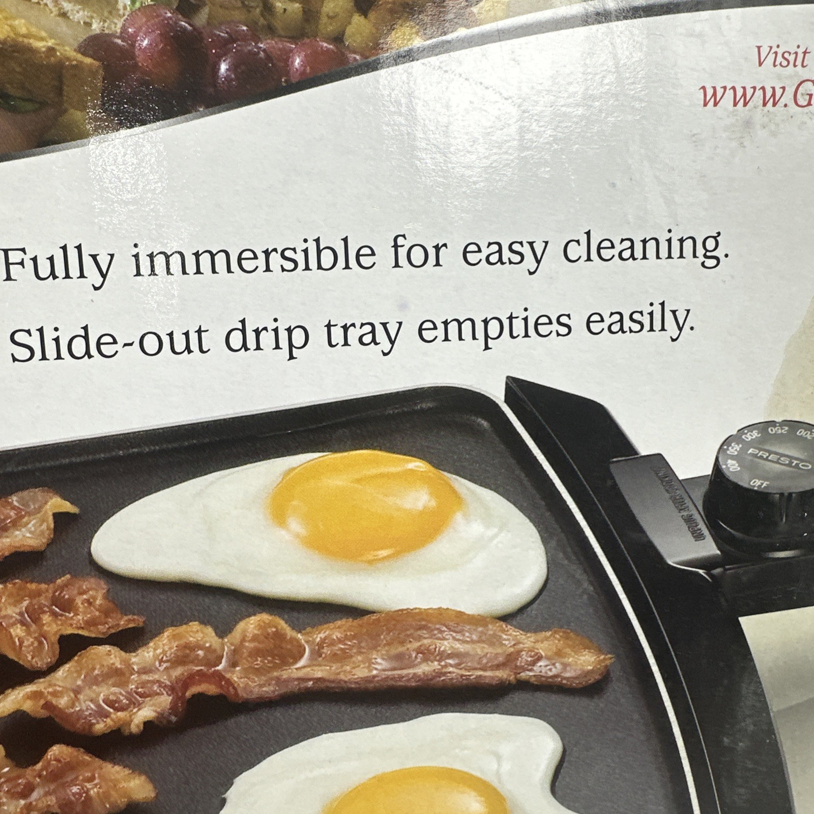 PRESTO COOL TOUCH ELECTRIC GRIDDLE Cool Touch Base Easy Cleaning Drip Tray {B7}￼