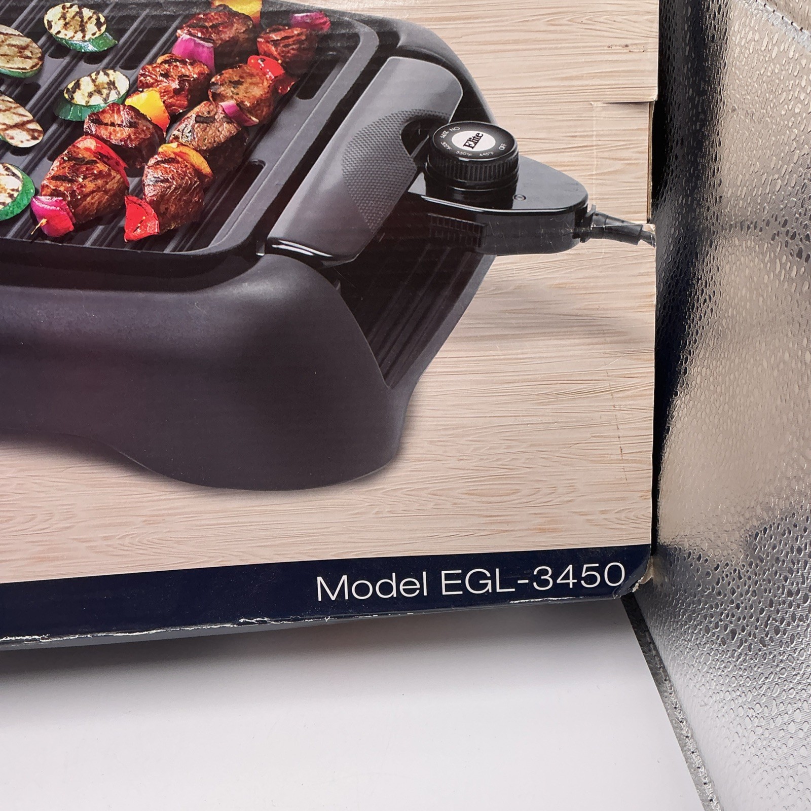 Electric Tabletop Grill Elite Cuisine EGL-3450 Smokeless Nonstick. 12″ X 10″.NEW