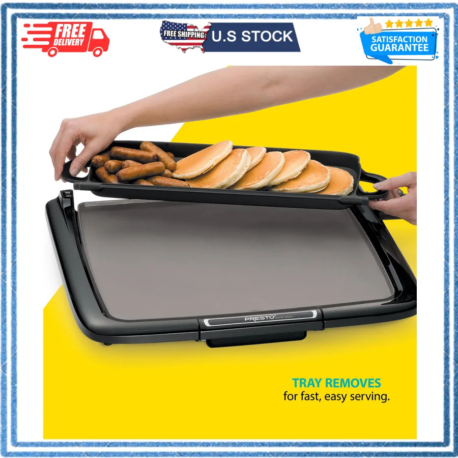 Presto Ceramic Nonstick Electric Griddle with Warming Tray