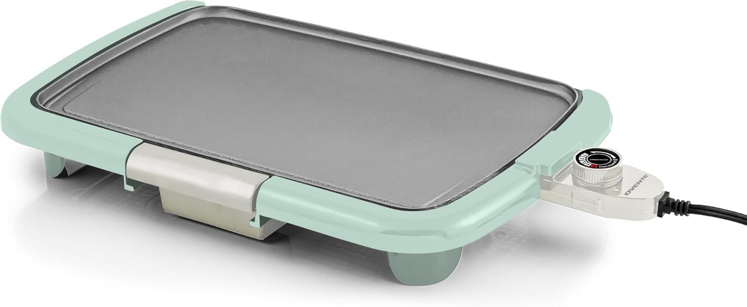Electric Griddle with 16 x 10 Inch Flat Non-Stick Cooking Surface, Removable and