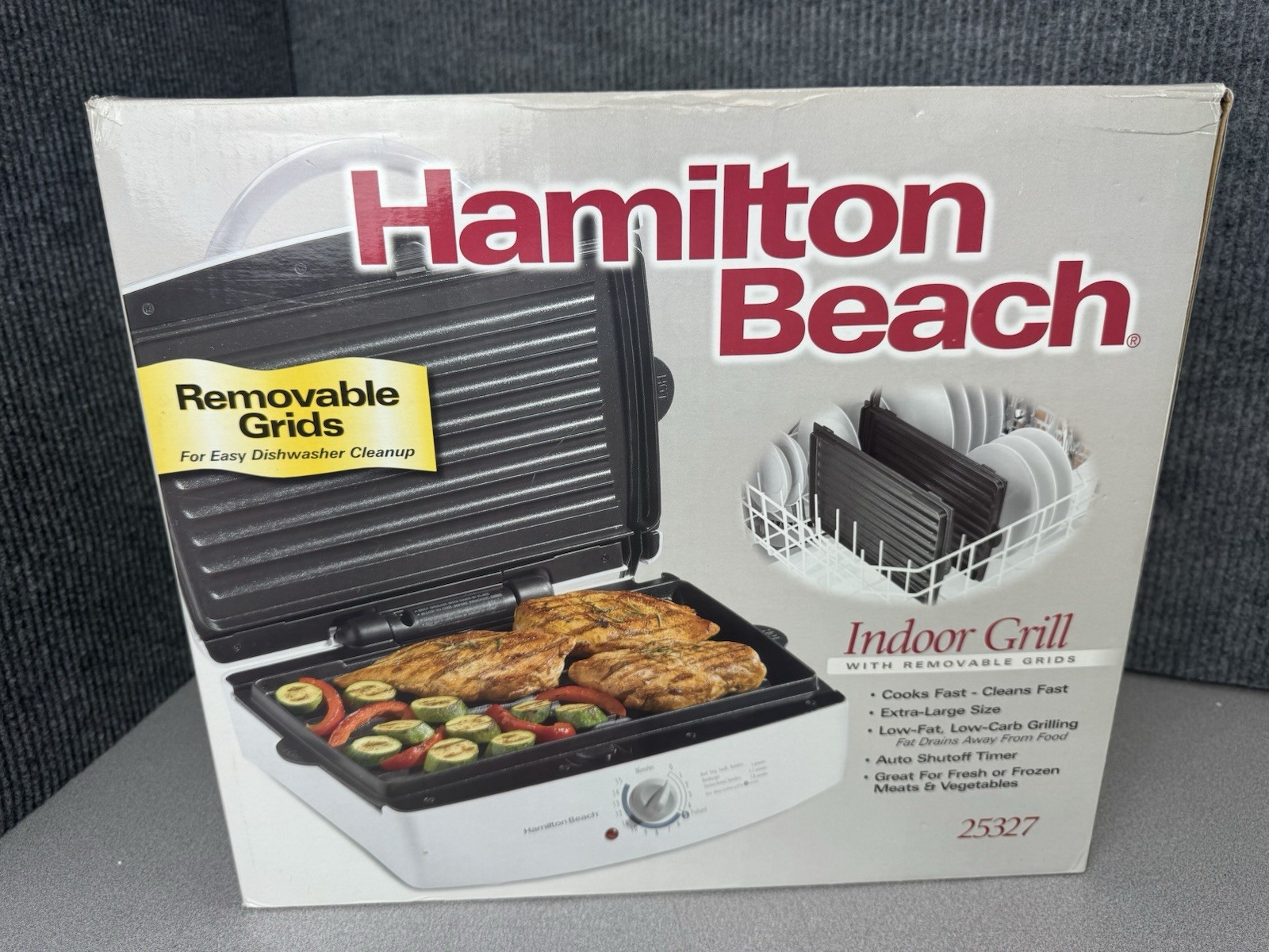 Hamilton Beach Indoor Grill Model 25327 with Removable Grids (New in Box