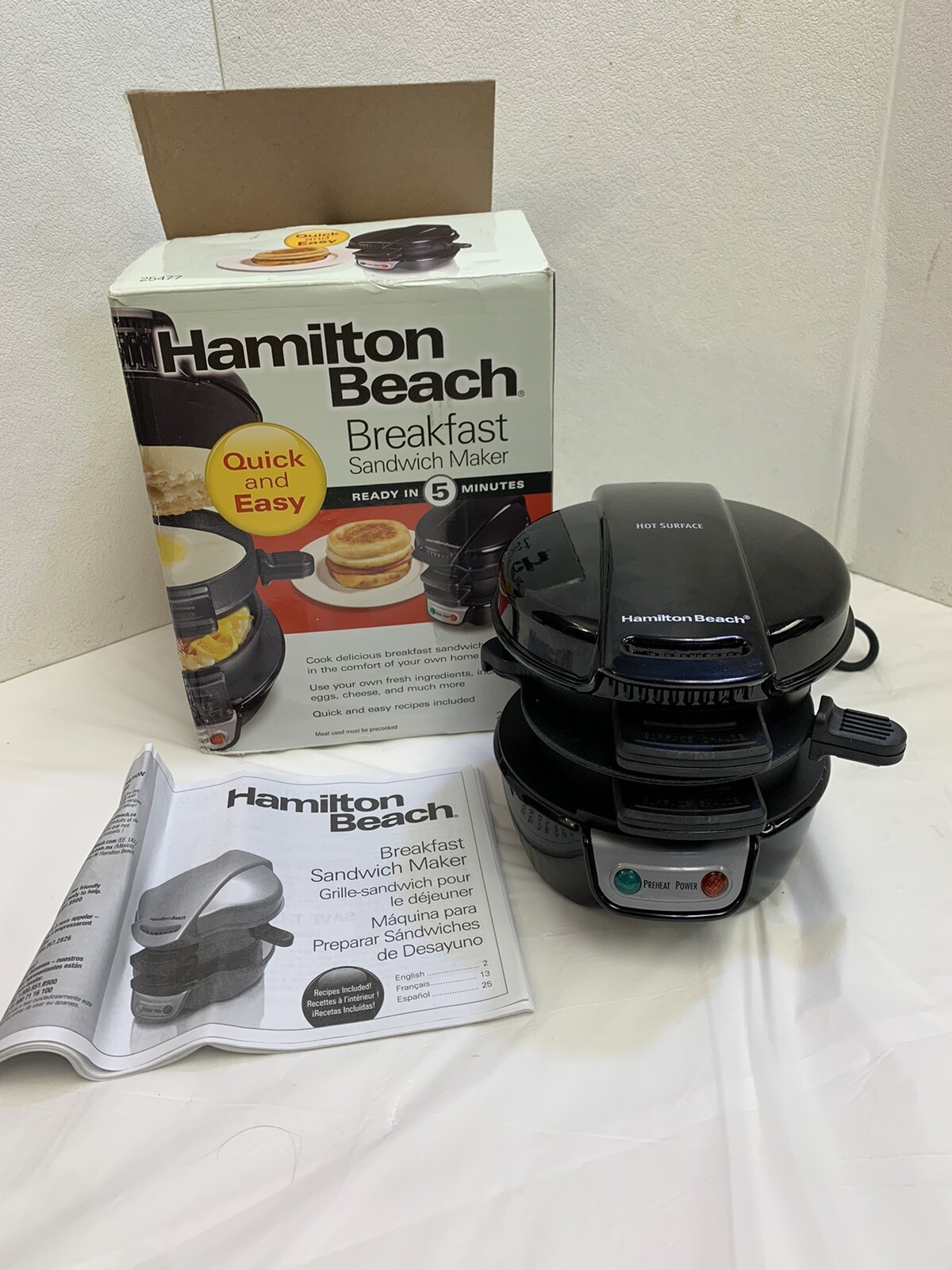 Hamilton Beach Breakfast Sandwich Maker 25477