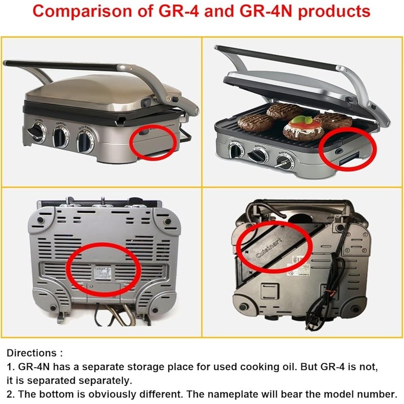 Cuisinart Griddler Nonstick Waffle Plates Set GR-4N GR-5B GR-6 GRID-8N New