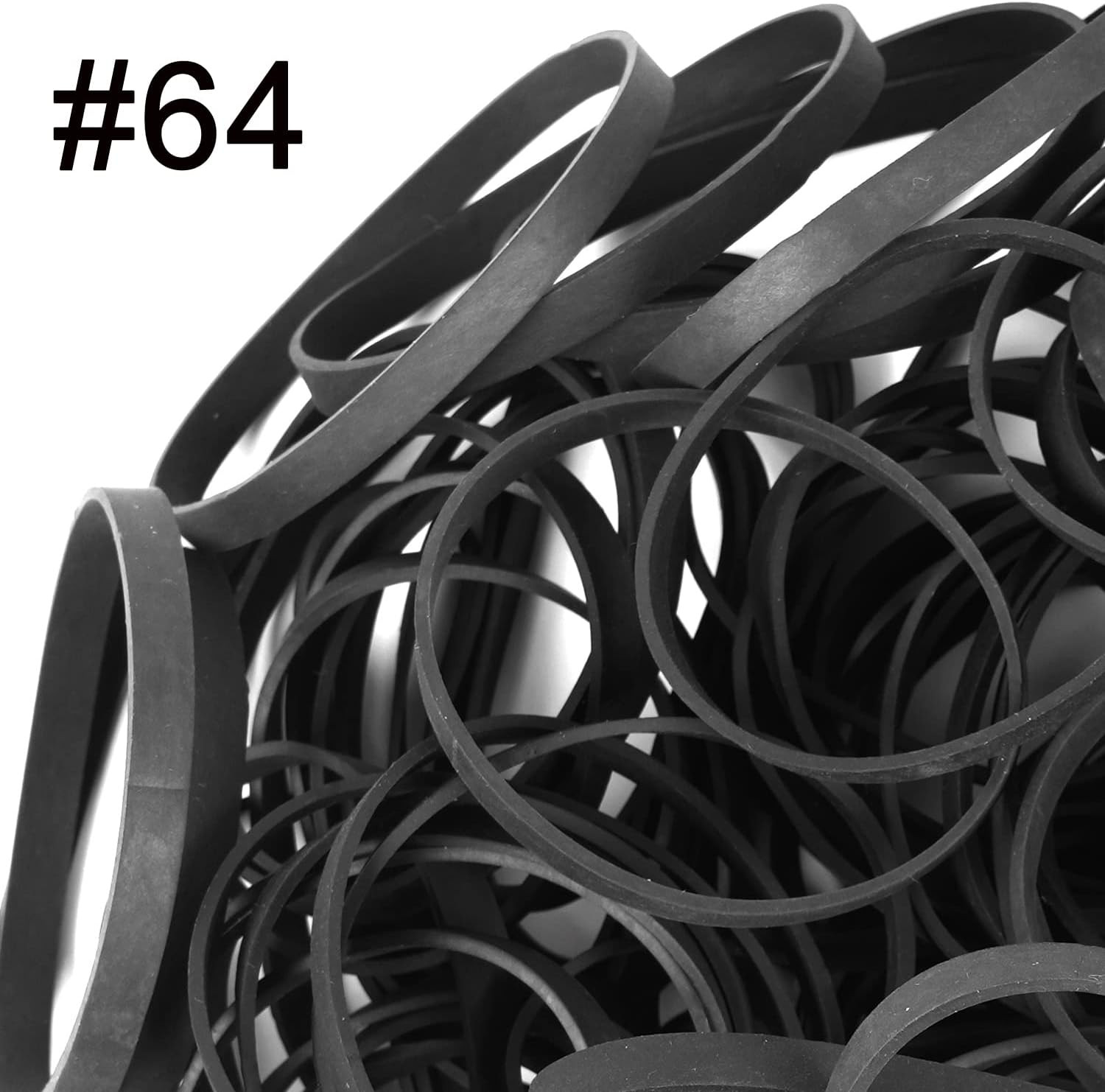 Rubber Bands Size #64 – 120 Pieces Elastic Black Bands for Office, Files, Litter