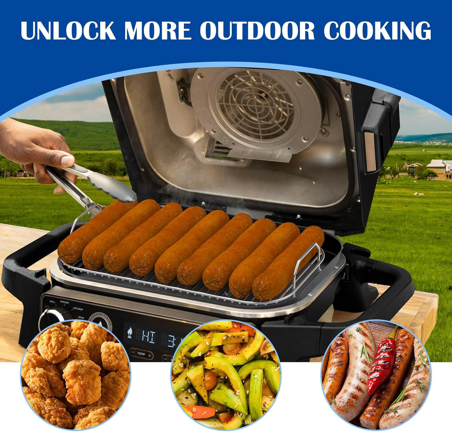 Griddle Plate & Smoke Rack for Ninja Woodfire Pro Connect XL Grill Accessories